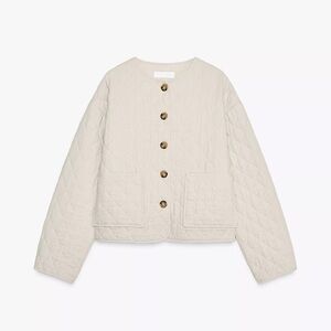 Zara Cream Quilted Jacket